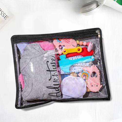8 Pcs Clear Zipper Pouches, Waterproof PVC Storage Bags, Multi-purpose Travel Bags with Zippers, Transparent, 8.7×10.6" & 7.5 x 11.4", Ideal for Cosmetics, Stationery, Documents2