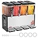 VEVOR Commercial Beverage Dispenser, 4 Tanks 12 L / 12.7 QT Per Tank Juice Dispenser, 510W Stainless Steel Ice Tea Drink Machine with 45°F-54°F Cooling Temperature, for Cold Drink Restaurant Bar Party