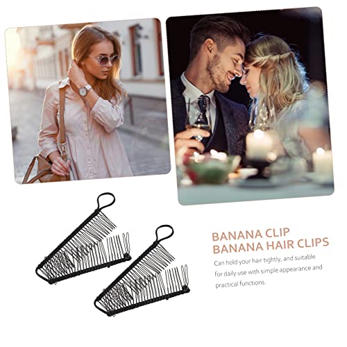 STAHAD 2 Unidades Ganchos De Banana Grampos De Cabelo De Banana Pentes Clássicos Prendedor De Rabo D