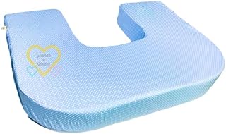 Almofada para Amamentação Grávida de Gêmeos - Estruturada Grande Gemelar - Estruturada Coleção Cores - Poá Azul Bebê