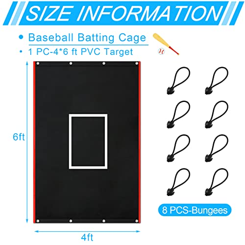 Lewtemi 4 X 6 Ft Vinyl Backstop Heavy Duty Batting Cage Backstop Baseball Backstop Batting Cage Backdrop And Net Saver For Baseball Softball Batting Hitting Pitching #TOP1