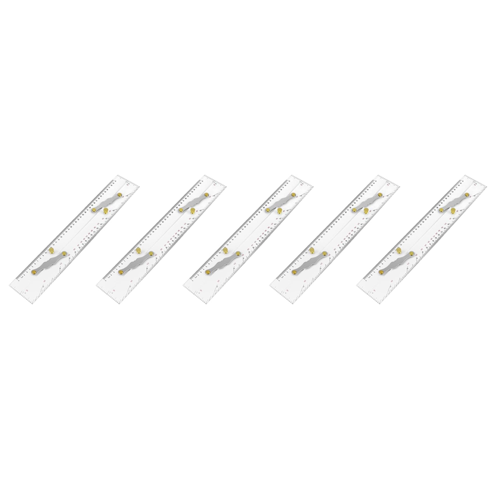 Lot de 5 règles parallèles - Échelles claires - Points de cartographie pour tirer la règle parallèle - 450 mm - Règle parallèle pour bateaux