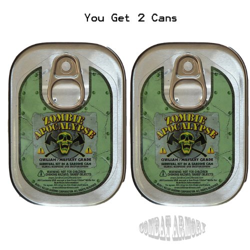 2 Pack Combo Zombie Apocalypse Survival Kit in a Sardine Can