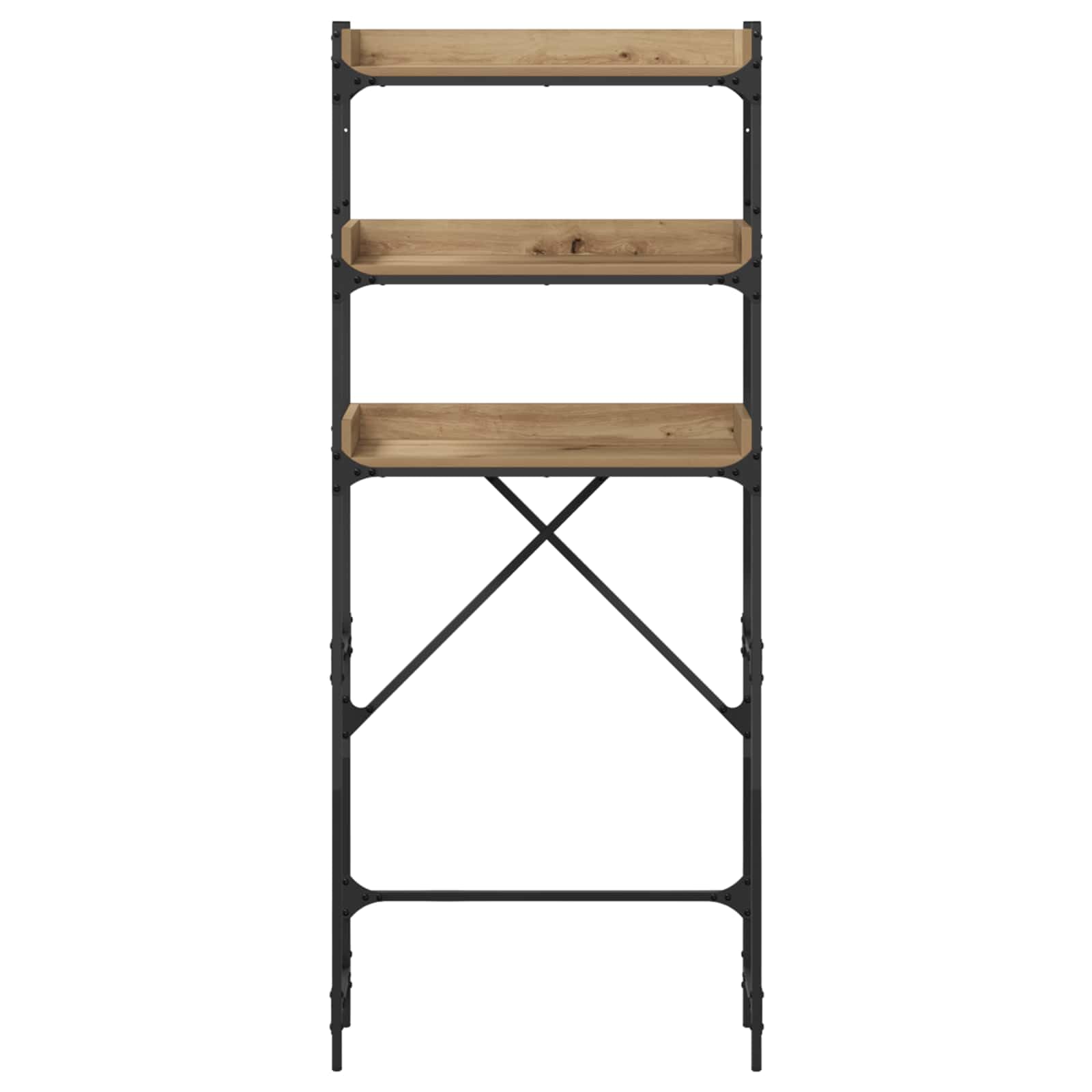 Waschmaschinenregal Artisan-Eiche 67 x 25 x 163 cm mit Stahlrahmen