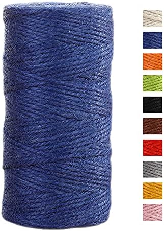 JeogYong Jute Twine String 2mm x 100m Natural Coloured Jute String 3-ply Garden Twine Kitchen Cord Thick Jute Rope for Decoration Floristry, DIY Arts & Crafts, Bundling, Wrapping Gifts (Dark purple)