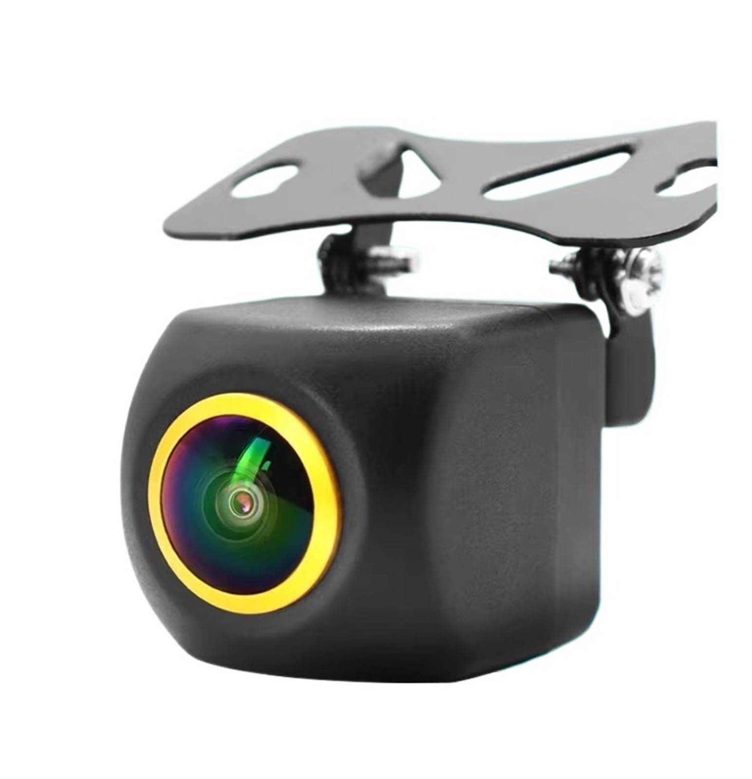 Cámara Trasera Camara Cámara Visión Trasera Coche AHD 1080P 180 Grados con Soporte Ajustable 6 Lentes Cristal Lente Ojo Pez Dorado Visión Nocturna HD Vehículo.(AHD 720P)