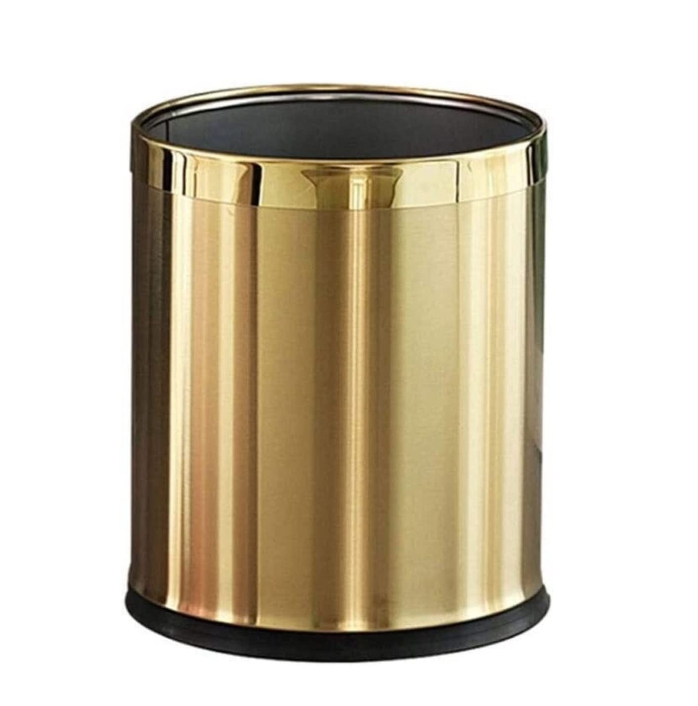 IRYZE Garbage Can Trash Can Bin Stainless Steel Trash Can Office Double Layer Trash Bin Living Room Waste Bin Without Lid Trash Bin Waste Bin Waste Basket (Color : Gold, Size : 22.5 * 25.5cm)