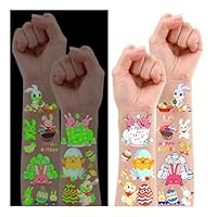 Tatuaggi Temporanei Pasqua Per Bambini - 408 Stickers Glitterati Per Caccia Alle Uova E Decorazioni | Atossici E Impermeabili - Foto 3