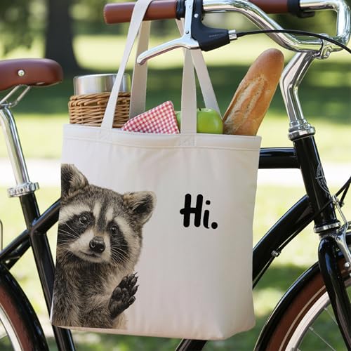Bolso Tote divertido con bolsillo con cierre para mujer miniatura 5