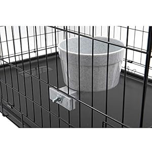 Lixit Quick Lock Removable Dog Kennel Bowls for Wire and Soft Sided Crates (40oz Wire Crate, Granite)
