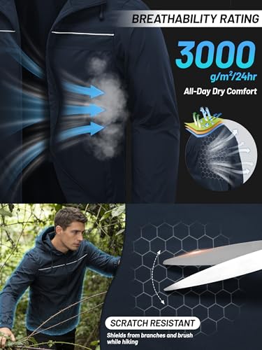 Image of SWISSWELL Mens Rain Jacket & Coats Packable Lightweight Waterproof Rain Shell Hooded for Golf Travel Hiking