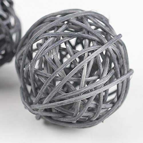 Domestar HR0182 24Pcs Wicker Rattan Balls Decorative Orbs Natural Spheres Craft Diy Vase Fillers thumb #2