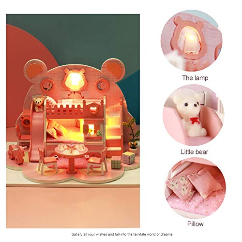 Miaoqian Montar DIY Casa de Bonecas Brinquedo Miniatura De Madeira Kit Casa de Bonecas Brinquedos co