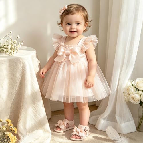 Image of Miamooi Infant Baby Girls Boys Sandals Summer Bowknot Crib Shoes Toddler Pu Leather Flower Soft Rubber Sole Dress Flats First Walker Shoes
