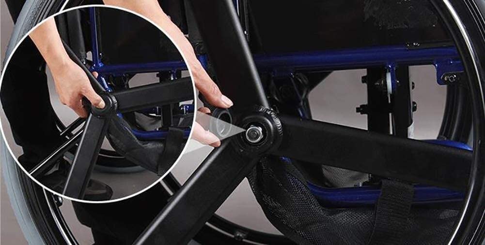 Wózek Inwalidzki Ze Stopu Aluminium, Składany Super Lekki Skuter Sportowy Odpowiedni Dla Seniorów Niepełnosprawnych/Blue/38Cm