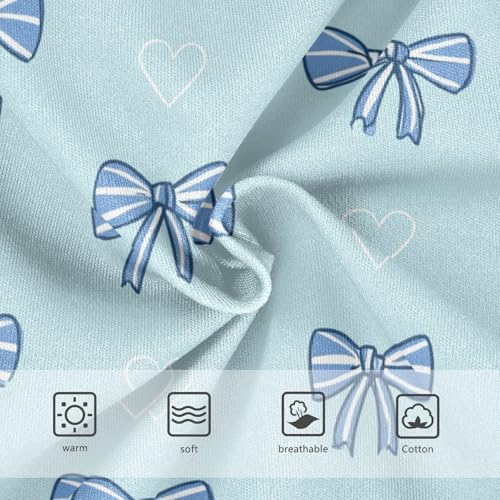 Wusikd Blue Bows Stripes Hearts (2) Girls' Underwear Cotton Girls Briefs Soft Toddler Underwear 2T3