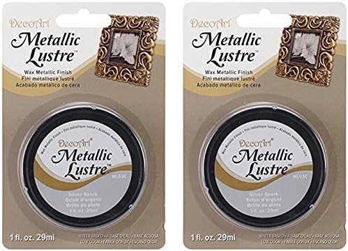 DecoArt Metallic Lustre Wax, 1-Ounce, Silver Spark (2 Pack)