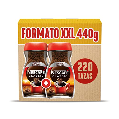 NESCAFÉ CLASSIC XXL medium roast Café Soluble Descafeinado, 2 x 220 g, Formato Exclusivo