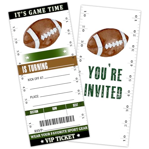 Football Birthday Ticket Invitation, American...