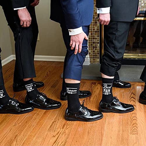 Groomsman Gifts For Men Wedding Gifts Novelty Socks Funny Proposal Gifts Groom Bestman 100% Cotton Crew Socks2