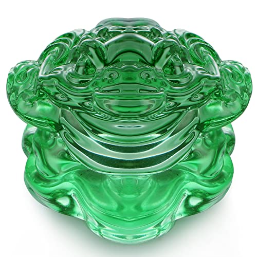 Set de 2 Estatuas Sapo de la Fortuna de Cristal Feng Shui miniatura 2