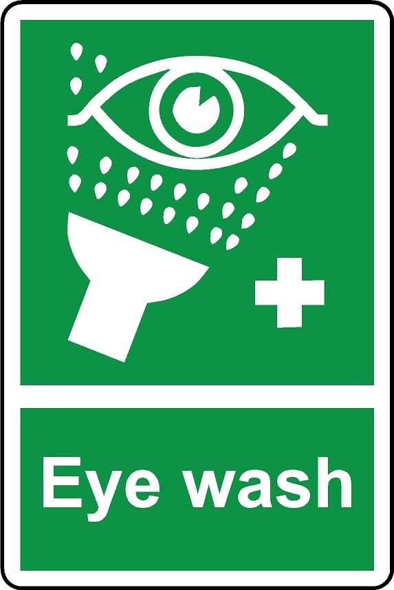 Eye wash safety sign - 1mm Plastic sign (200mm x 150mm)