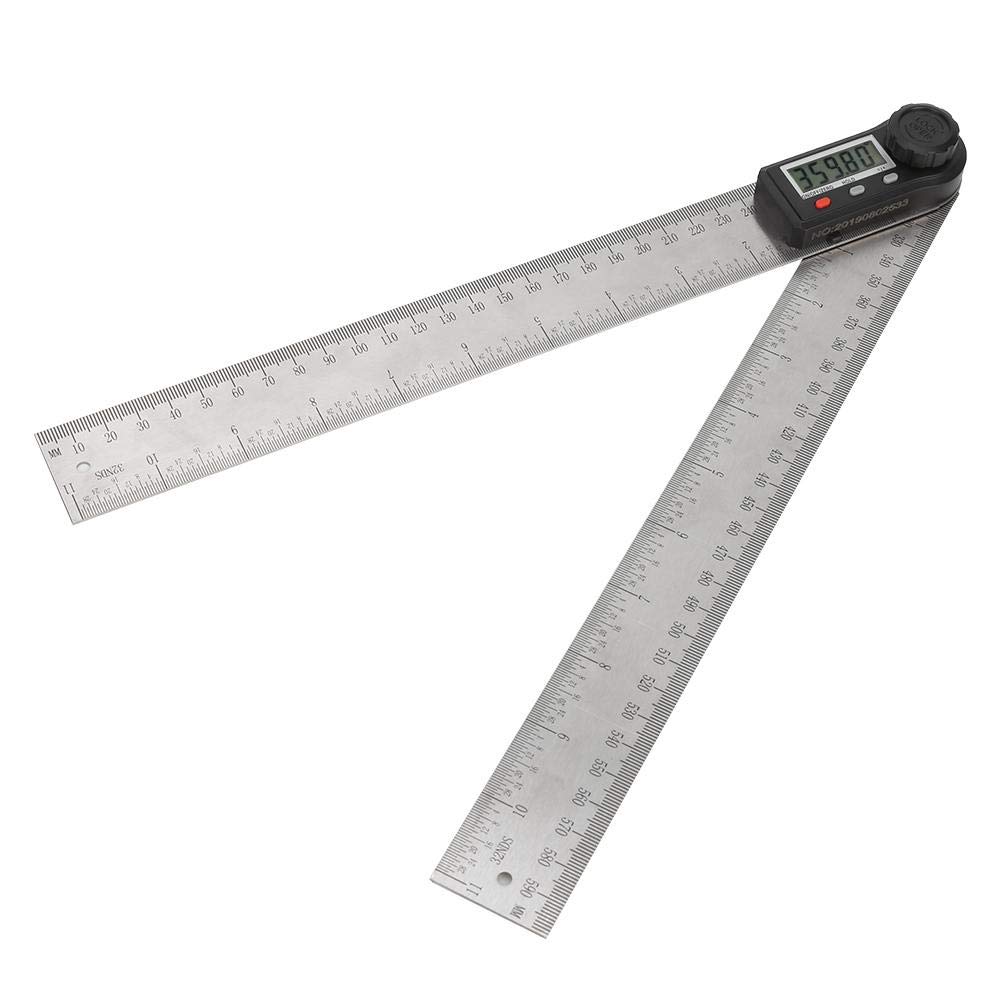 Righello Angolare con Display Digitale, Misuratore Angolare Elettronico 2 in 1 con Manopola di Bloccaggio 0-360°, Righello per Falegnameria, Misuratore Goniometro Multifunzione (300mm)