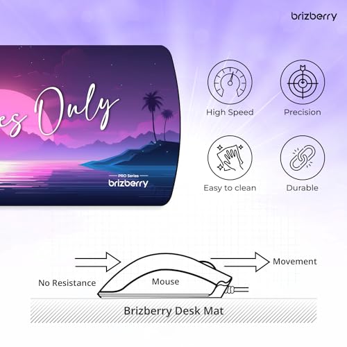Image of Brizberry Extended Mouse Pad, Desk Mat, 740mm x 310mm x 3mm Large Printed Premium Anti Skid Rubber Base for Desktop Laptop Keyboard (DM Design 10)