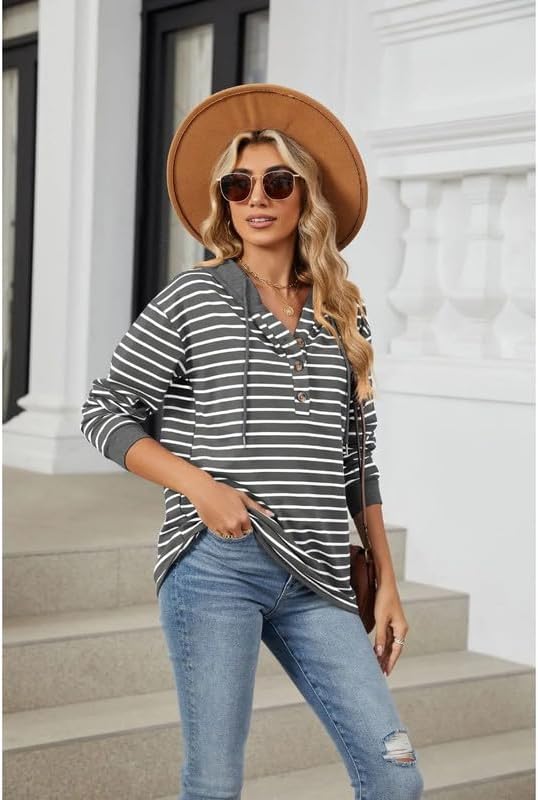 Sudadera com Capucha de Manga Larga para Mulher Suéter Camisa Tops Sudadera com Capucha de Manga Larga para Mulher Suéter Camisa Tops