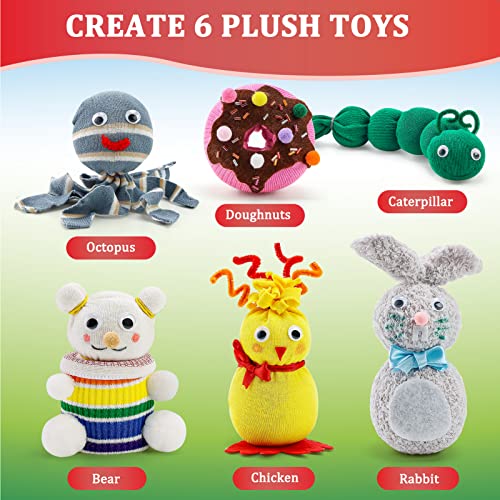 Karsspor-Arts-and-Crafts-for-Kids-Ages-7-12-Create-6-Cute-Plush-Toys-with-Sock-Creative-Craft-Gifts-Includes-All-Supplies-and-Instruction-for-Girls-and-Boys-No-Sew-Easy-to-DIY Karsspor-Arts-and-Crafts-for-Kids-Ages-7-12-Create-6-Cute-Plush-Toys-with-Sock-Creative-Craft-Gifts-Includes-All-Supplies-and-Instruction-for-Girls-and-Boys-No-Sew-Easy-to-DIY