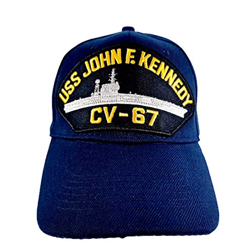 Gorra bordada USS John F. Kennedy CV-67 azul marino miniatura 1
