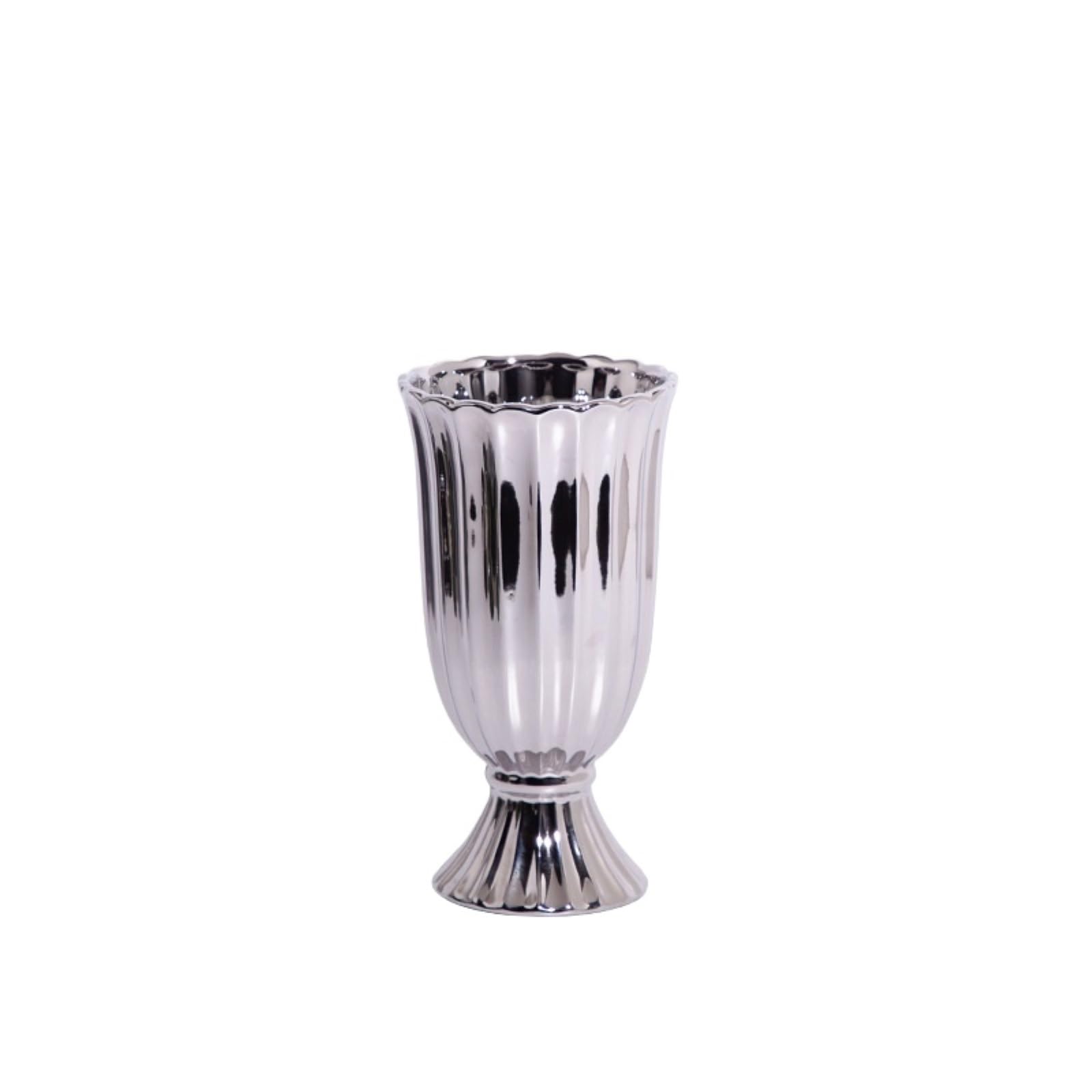 Samlng Silver Flower Holder Classic Flower Vase Ceramic Treegular For Home Tabletop For Centerpiece
