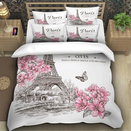 Housse de couette 3D hypoallergénique en microfibre super douce avec zip robuste - 5
