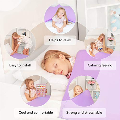 Image of Sensory Compression Blanket | Spandex Bed Sheet for Kids & Adults | Deep Relaxing Feeling, Release Oxytocin | Helps With: SPD, Anxiety, ADHD, Autism and More | Breathable & Stretchable | Full Size