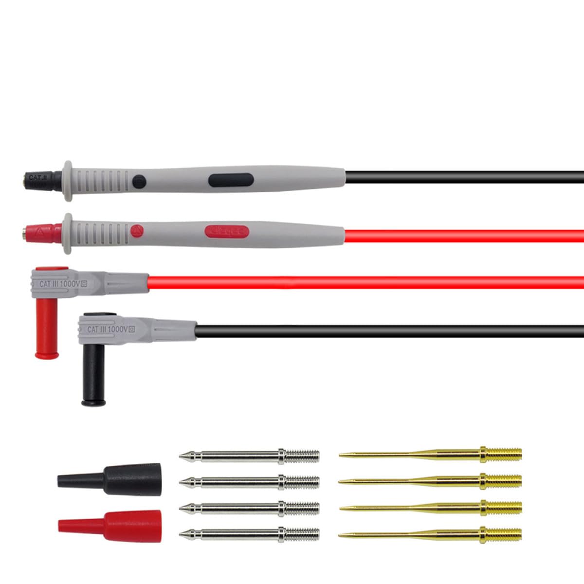 Kit Puntali Multimetro con Cavi a Molla per Strumenti di Misura Elettrica Sonda Test Plug per Test Isolamento e Circuiti