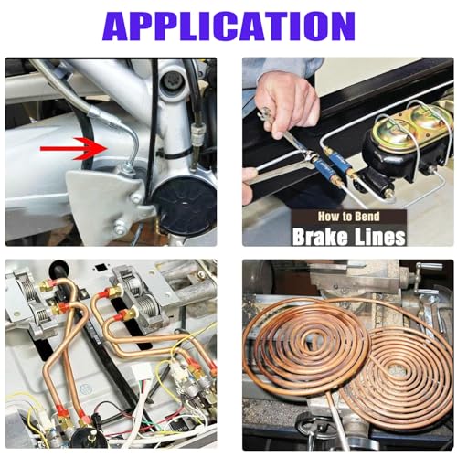 Image of 1 /4 inch Tubing Kit - 25 Ft. of 1 /4 Flexible Copper Coated Brake Line Tube for hydraulic brakes Fuel Transmission System and 16 Inverted Flare Fittings