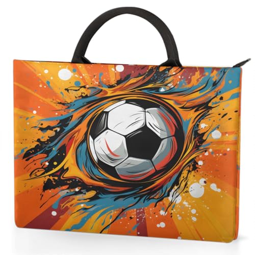 Watercolour Football Laptop Sleeve with Handle Waterproof Computer Carrying Case3