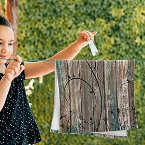 Rustic Barn Bathroom Hand Towels Set of 2Fall Daisy Butterfly Flower Teal Brown Wooden Small Bath Towels Soft Absorbent Decorative Hand Towels for Kitchen Dish Spa Yoga Guest 144×283