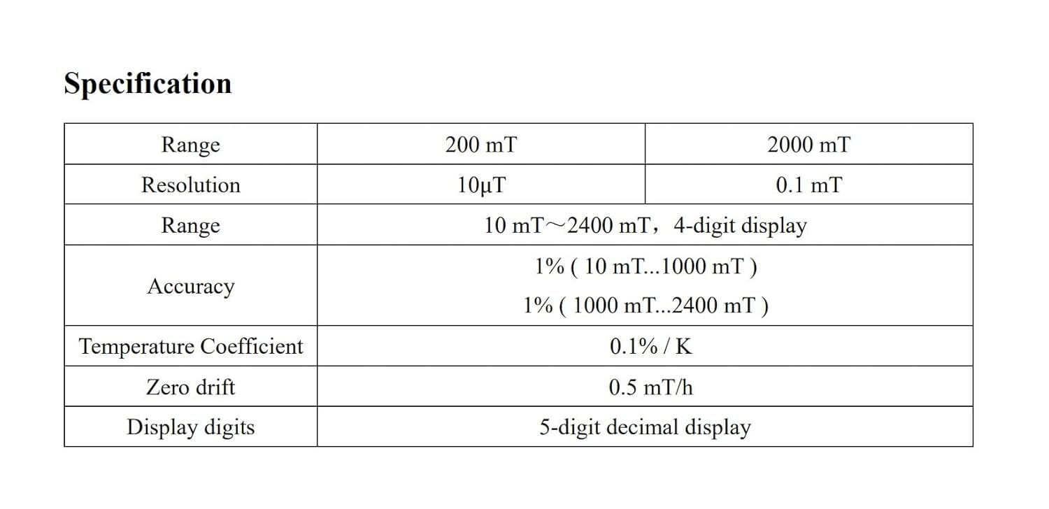 TM5100 Handheld Tesla Meter 2400 mT Accuracy 1%