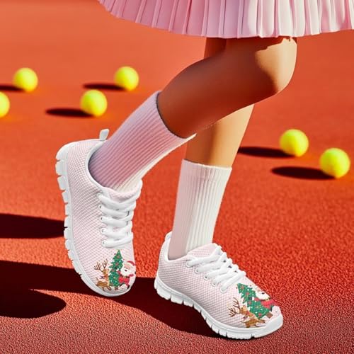Boys Girls Christmas Mesh Sneaker Non Slip Breathable Sports Running Tennis Shoe Lace-up Casual Walking Shoe US11-53