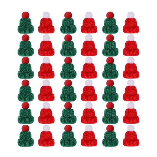 YingMengZhiGe 24 Stück Mini Weihnachtsmützen,Mini Mützen zum...