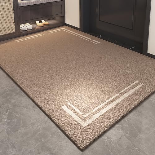 Paillasson extérieur entrée durable aux lignes géométriques brunes de qualité - 2