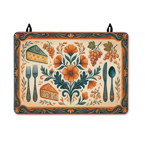Housse pour cuisinière électrique vintage raisin et fromage 71x50cm