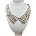 LANGUGU Elegant Detachable Blouse False Collar Sequins Beads Flowers Fake Collar Choker