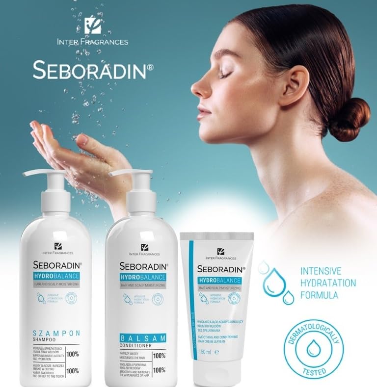 Seboradin Leave In Conditioner Intensively Moisturizing Hair Cream For All Types Of Hair Strengthening Nourishing Algae Amaranth Complex Of 7 Oils Hydro Ballance 150 ml - Image 2