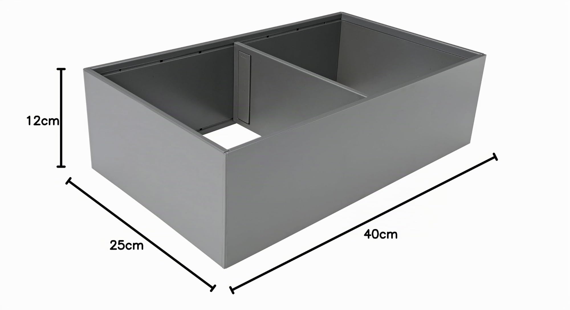 blum AMBIA-LINE Schubladen-Organizer Stahl 37×22×11 cm | Oriongrau | Küche | Magnetplattenhalter – kein Verrutschen | Schubladen Organizer aus formstabilem Stahl | Modular erweiterbar | Für Küche & Bad