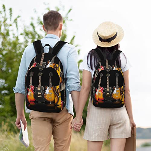 Sac à dos universitaire guitare électrique imprimé ordinateur portable S