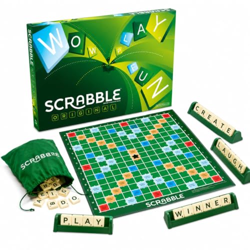 Image of Scrabble Board Game | Multiplayer Word Building & Letter Game for Kids & Adults | Educational Crossword Puzzle Game for Vocabulary & Spelling Skills