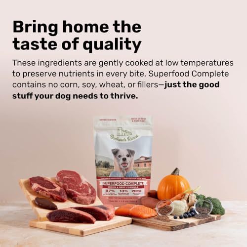 BADLANDS RANCH Superfood Air-Dried Beef & Bison Dog Food, 64 oz | premium quality air-dried beef and bison, no corn, wheat, soy or fillers, kibble alternative - Image 6