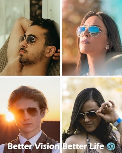 Image of Joox Aviator Sunglasses for Men Women,Polarized UV 400 Protection Lens with Metal Pilot Frame Unisex